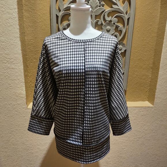 Jones New York L NWT Gingham Top Preppy Smart Classic Workwear Minimalist Chic - Picture 3 of 16